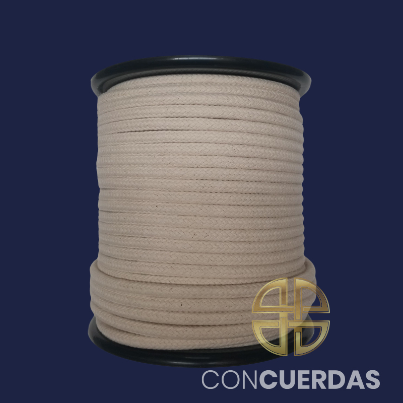 CARRETE ALGODÓN TRENZADO 10 MM 100 M. CRUDO