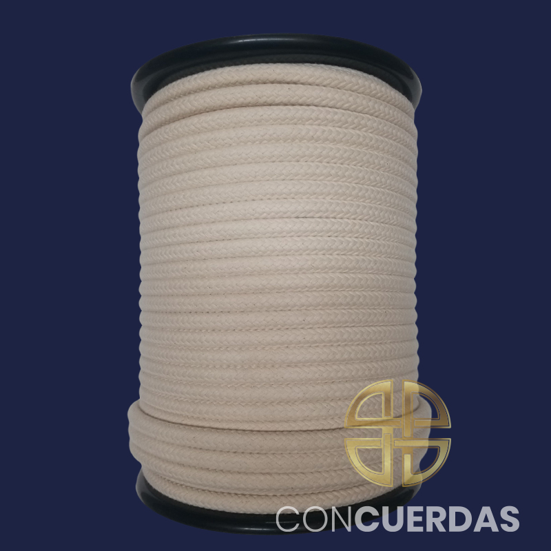 CARRETE ALGODÓN TRENZADO 12 MM 100 M. CRUDO