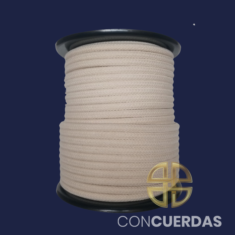 CARRETE ALGODÓN TRENZADO 14 MM 100 M. CRUDO