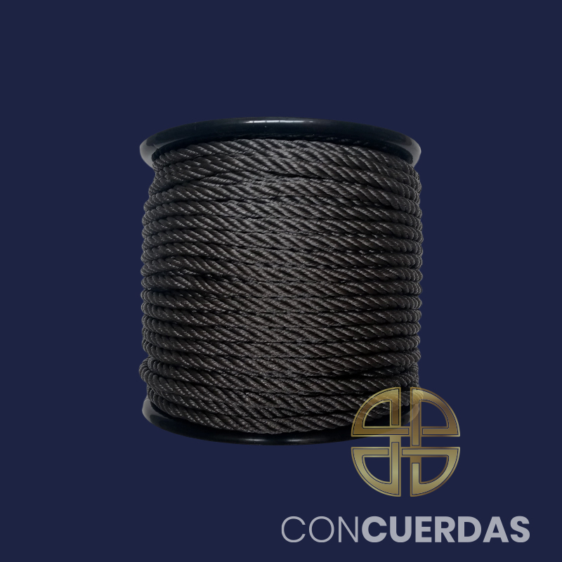 CARRETE CUERDA P.E. 4 CABOS 10 MM 100 M. GRIS