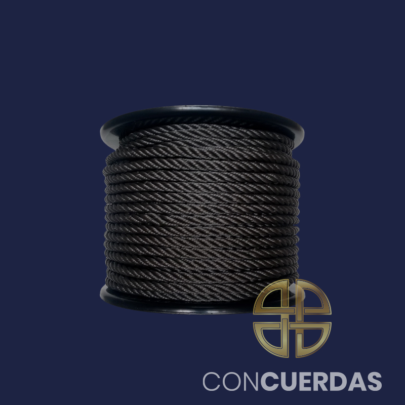 CARRETE CUERDA P.E. 4 CABOS 12 MM 100 M. GRIS